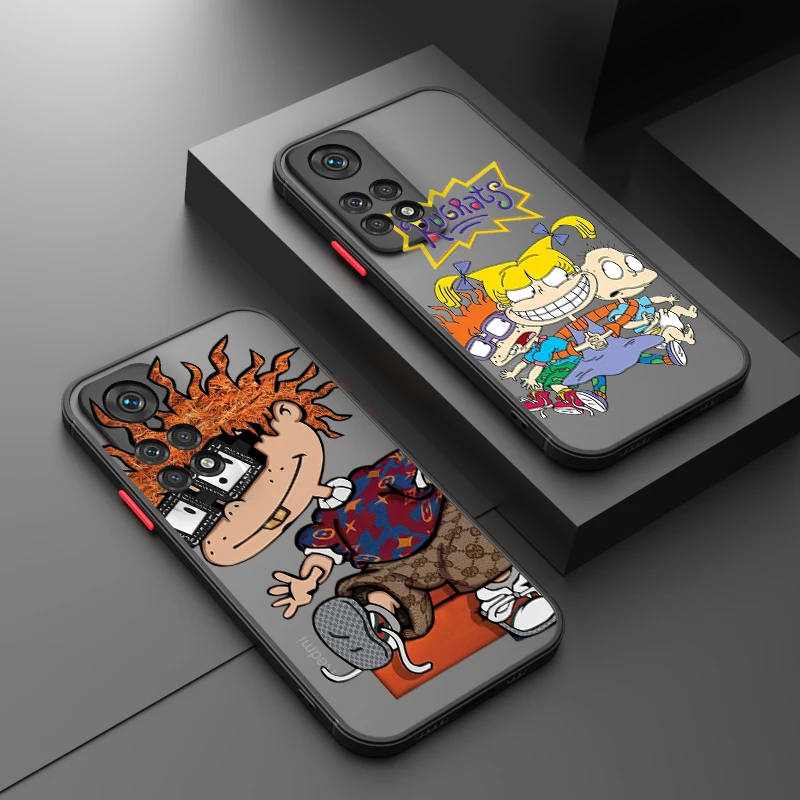 R-Rugrats Cartoon For Xiaomi Redmi Note 12 Turbo Speed 11 10 9 Pro Plus Max 4G 5G Frosted Translucent Hard Phone Case