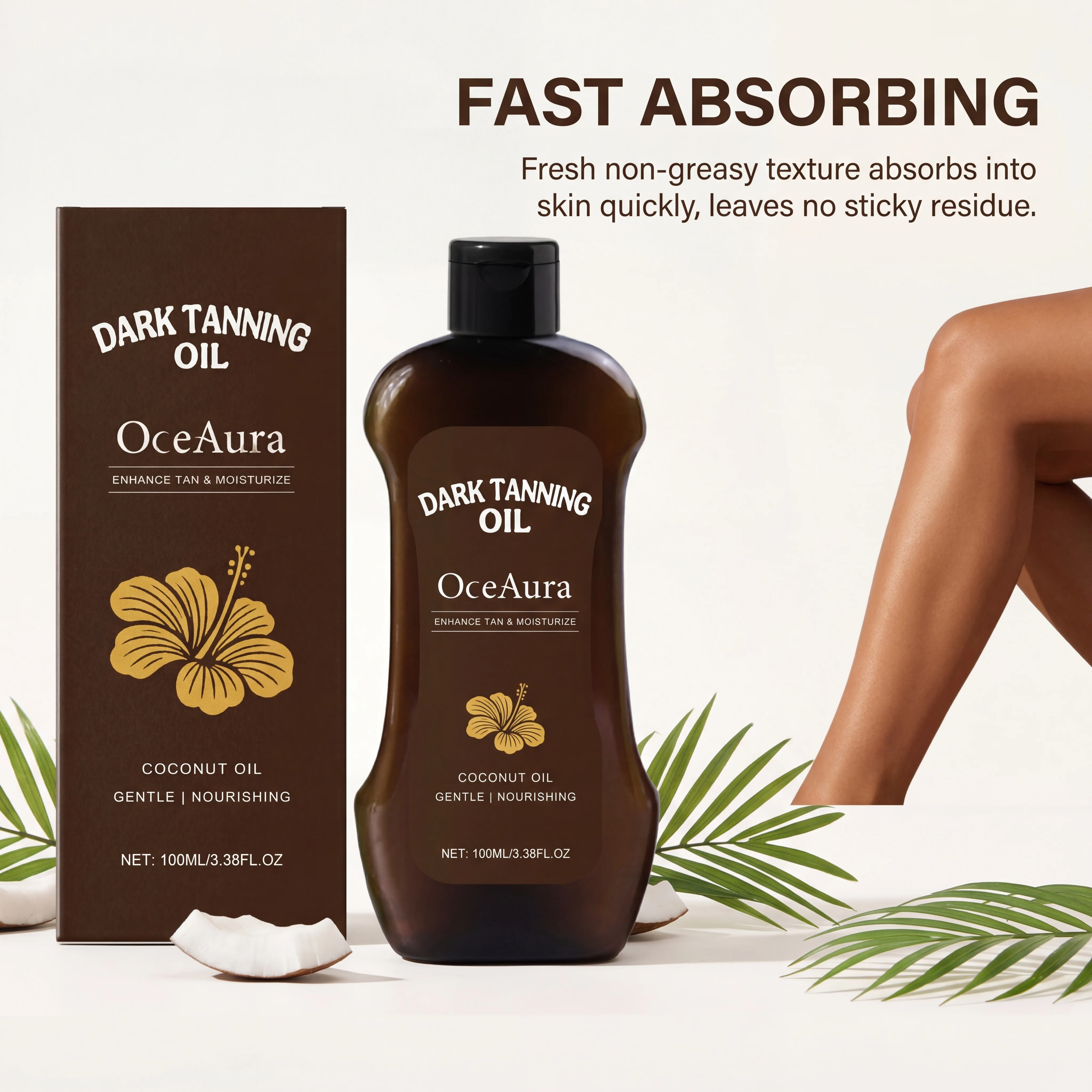Tanning Oil Body Self Tanning Body Bronzer Darker Sun Tan Natural Glow Sunless Summer Sexy Solarium Beach Tanning Boosting Oil