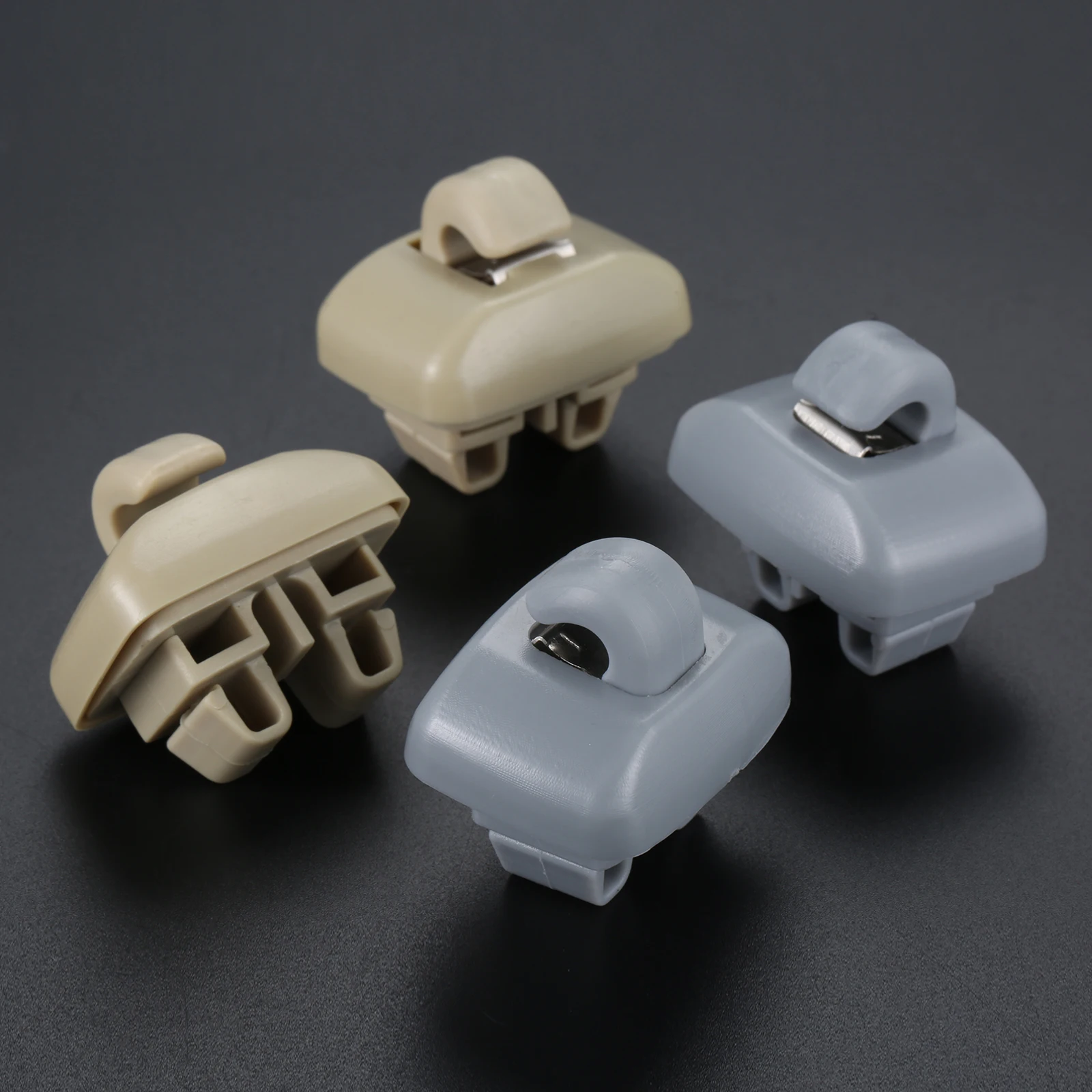 2Pcs Car Front Sun Visors Hook Bracket Clip Hanger Hook Retainers 4B0857562 4B0857563 for Audi TT A6 C5 2000 2005 Grey/Beige