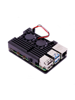 Raspberry Pi 4B Aluminum Alloy Case with Dual Cooling Fans - Premium Metal Housing for Pi 4 Model B (4th Gen)