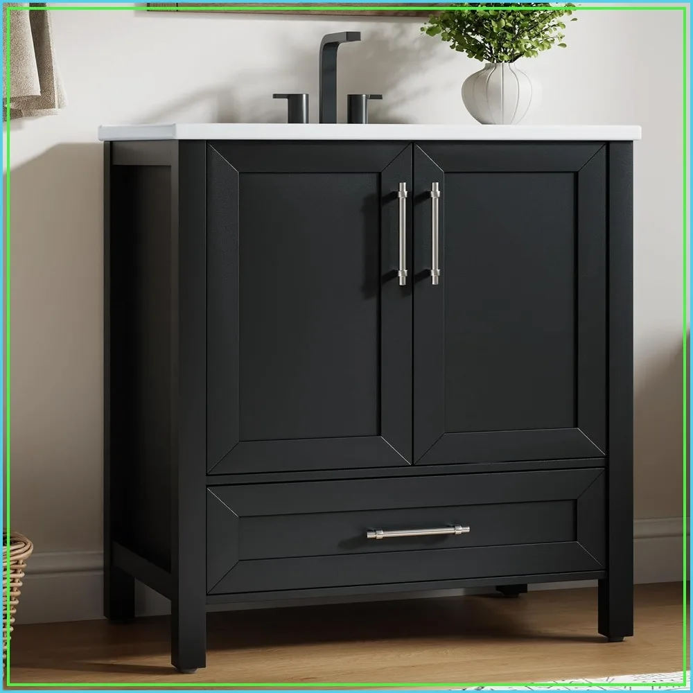 36 in Freestanding Bathroom Vanity with Sink, Bathroom Cabinet Storage