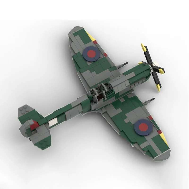 مقاتلة نموذج Moc قوالب بناء وحدات سوبر مارين Spitfire Mrk نموذج التكنولوجيا كتل عيد الميلاد لتقوم بها بنفسك لعبة هدايا البناء #4