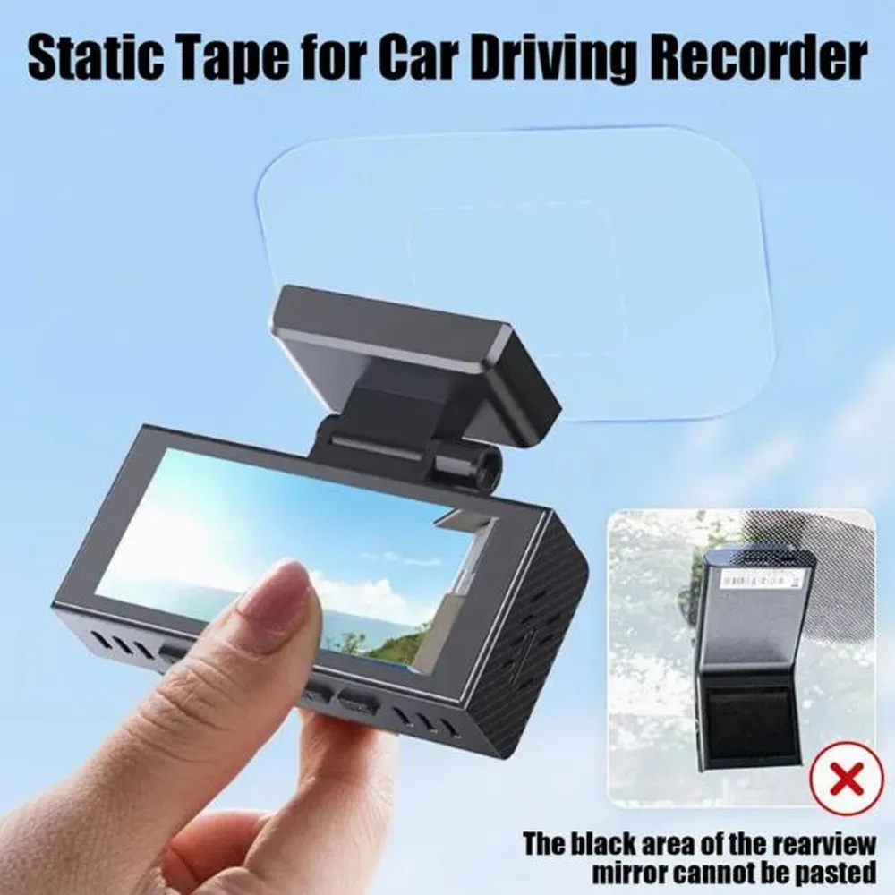 Car DVR Static Sticker Windshield Mounting Protective Film Transparent Electrostatic Pad for Dash Cam Holder No Glue Residue Set
