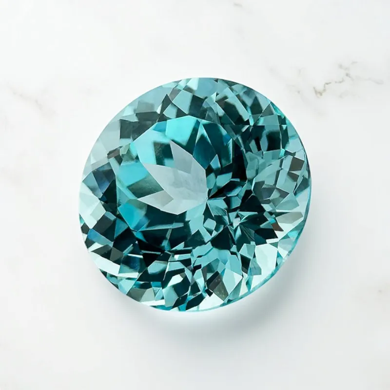 مختبر نمت Paraiba الأحجار الكريمة قطع مستديرة النيون الأزرق التورمالين الاصطناعي فضفاض لإعداد المجوهرات وشهادة قابلة للاختيار مخصصة