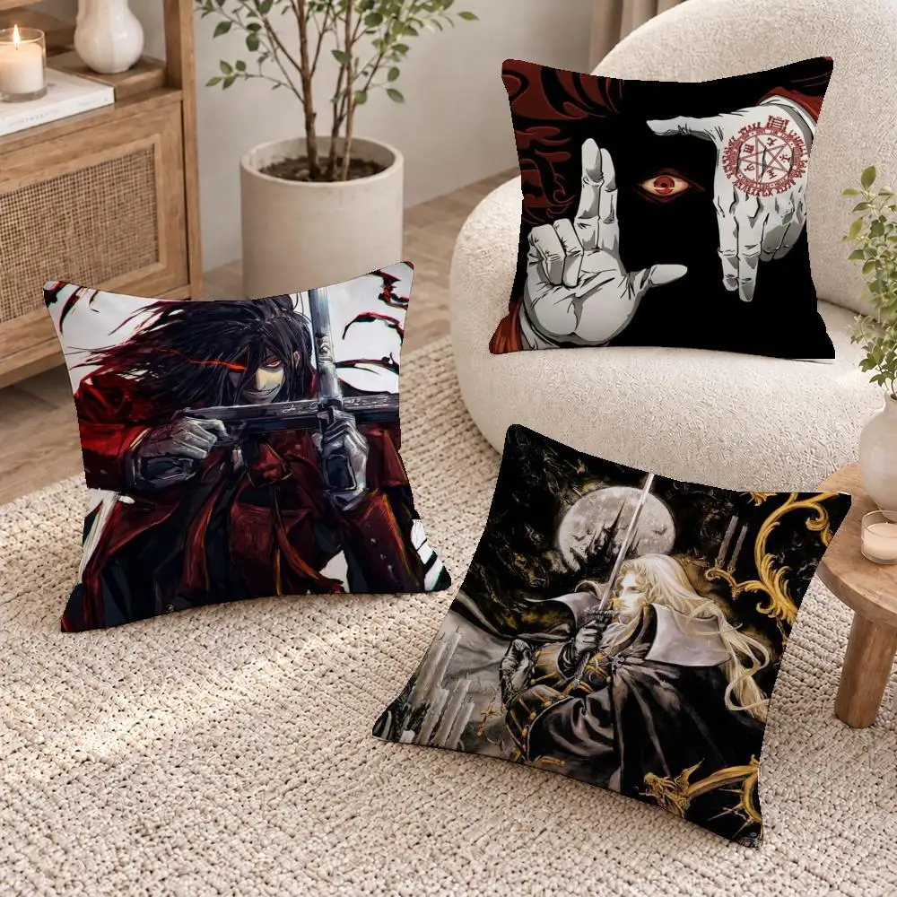 Dark Game Castlevania Cushion Cover Short Plush Pillow Cover, Washable Wrinkle-Resistant for Sofa Bedroom Decor Gift