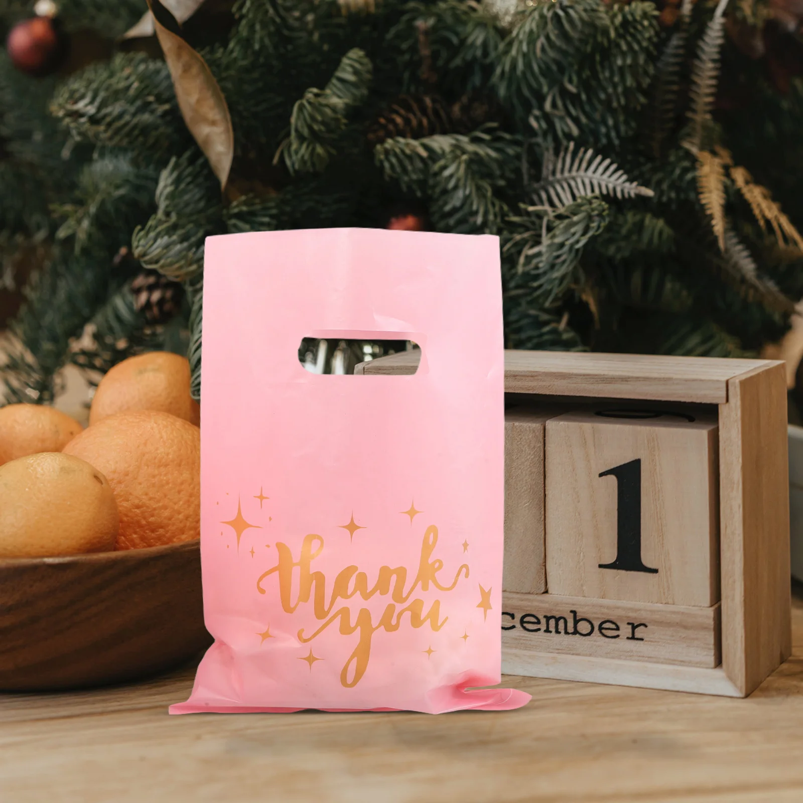 

200pcs Hand Gift Bags Thank You Party Favor Flat Mouth Plastic Durable Ideal Gifting Small Business Shopping Elegant Versatile