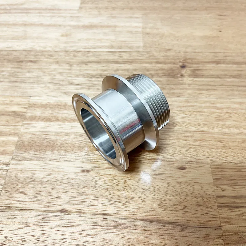 DN40 (BSP ) Double Ferrule 2" Tri Clamp x 1-1/2" Male Thread Sanitary Adapter Pipe Fitting For Homebrew Stainless Steel 304