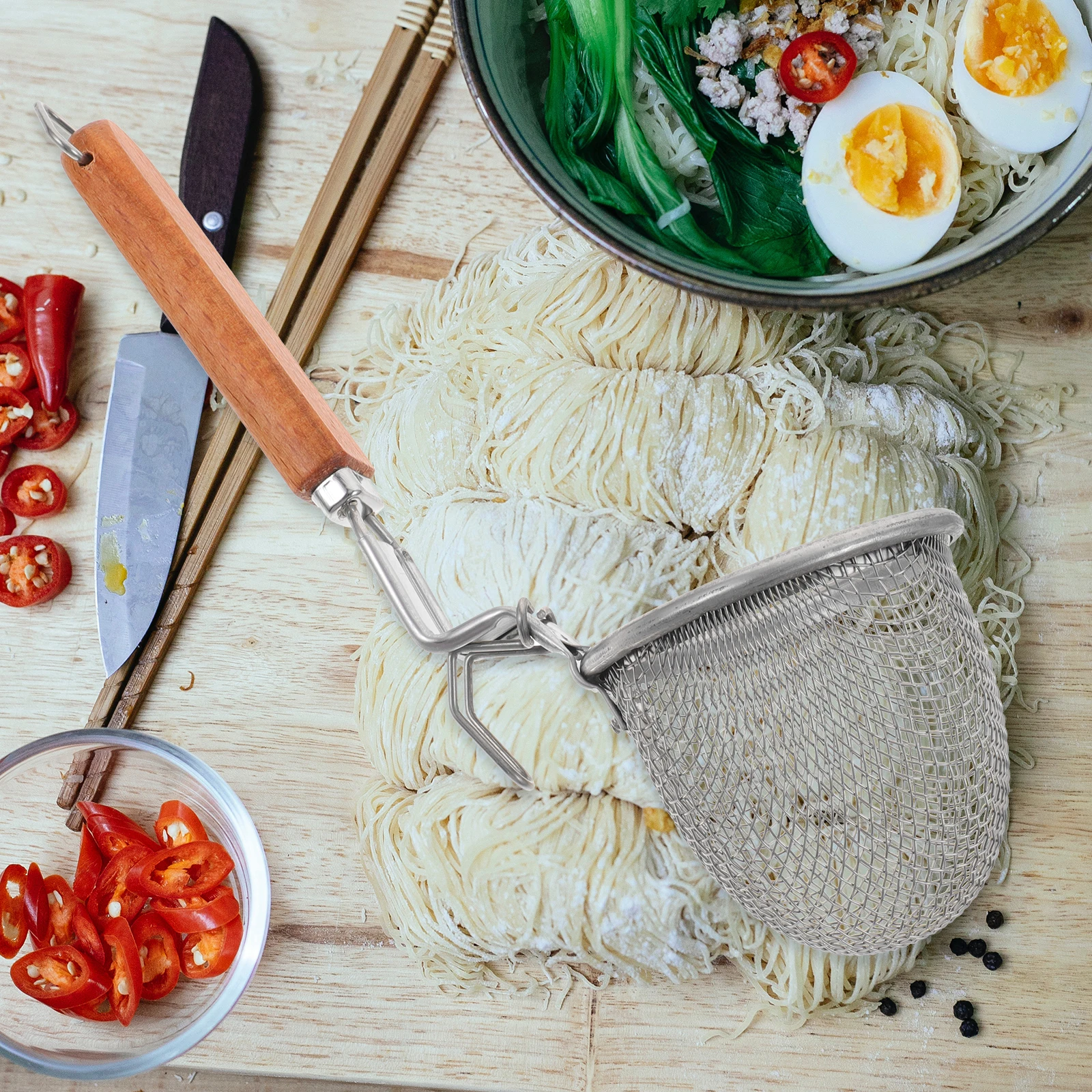 

Premium Noodle Stainless Steel Fine Mesh Spaghetti Kitchen Pasta Spoon Drainage Cookware Tool Home Filtering Convenience