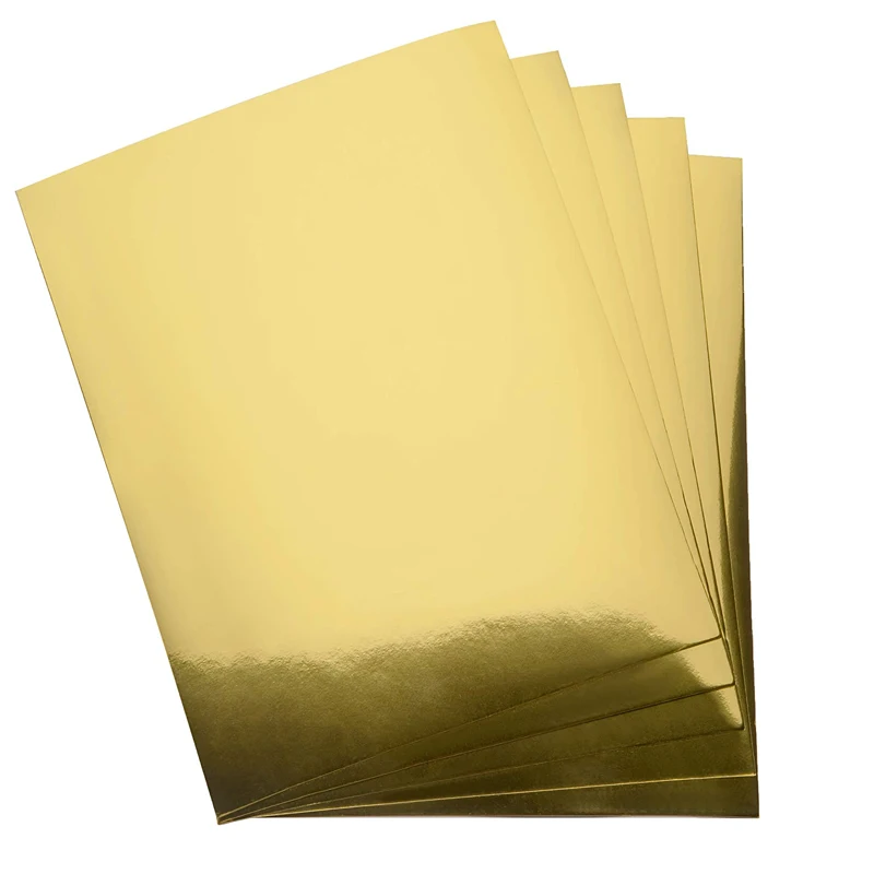 Metallic Gold /Silver Paper Card stock Stationary Sheets 10Pcs Golden Foil Board for Flowers Scrapbook Crafts Wedding Invitatio