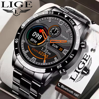 LIGE Smart Watch Men Fashion Full Touch Luxury Bluetooth Call Smart Watches Men Waterproof Sport Fitness Smartwatch For Men 2025