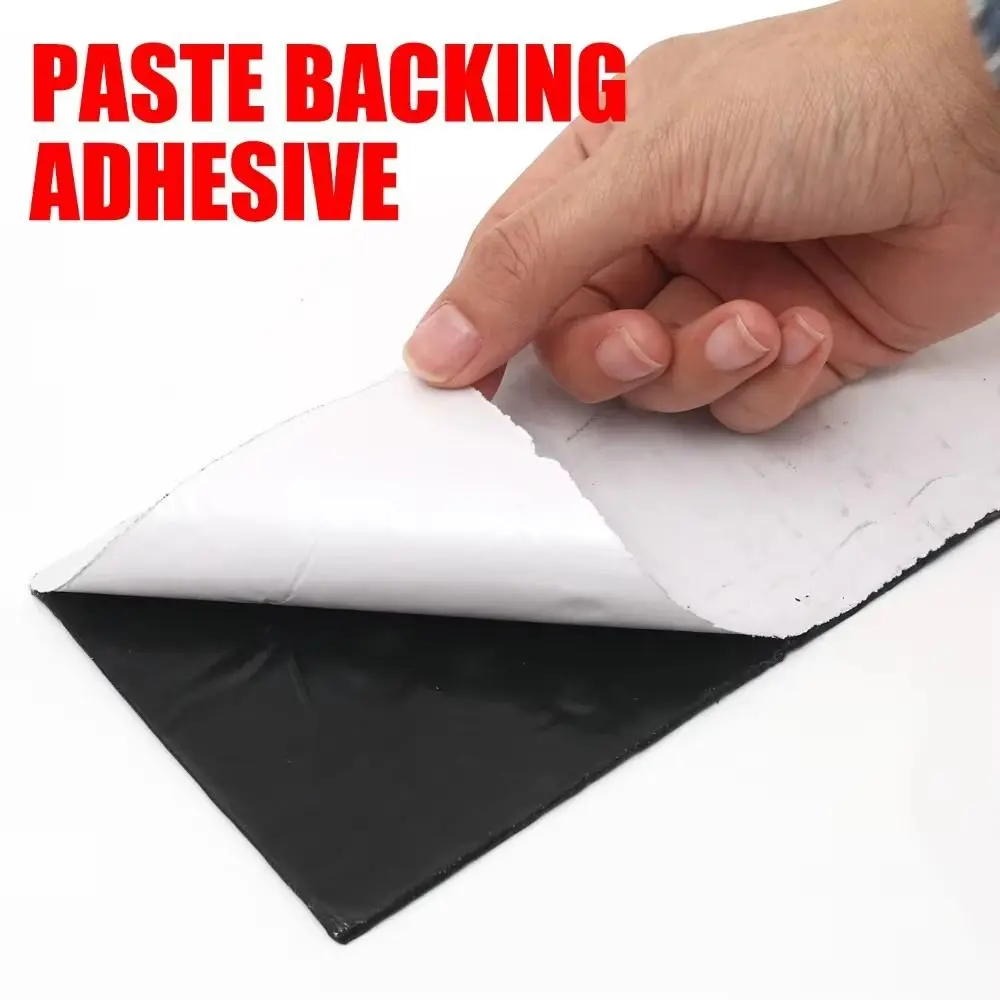 1Pcs 20x10cm Butyl Rubber Damping Board Butyl Rubber Composite Self-Adhesive Noise Insulation Mat Waterproof Black