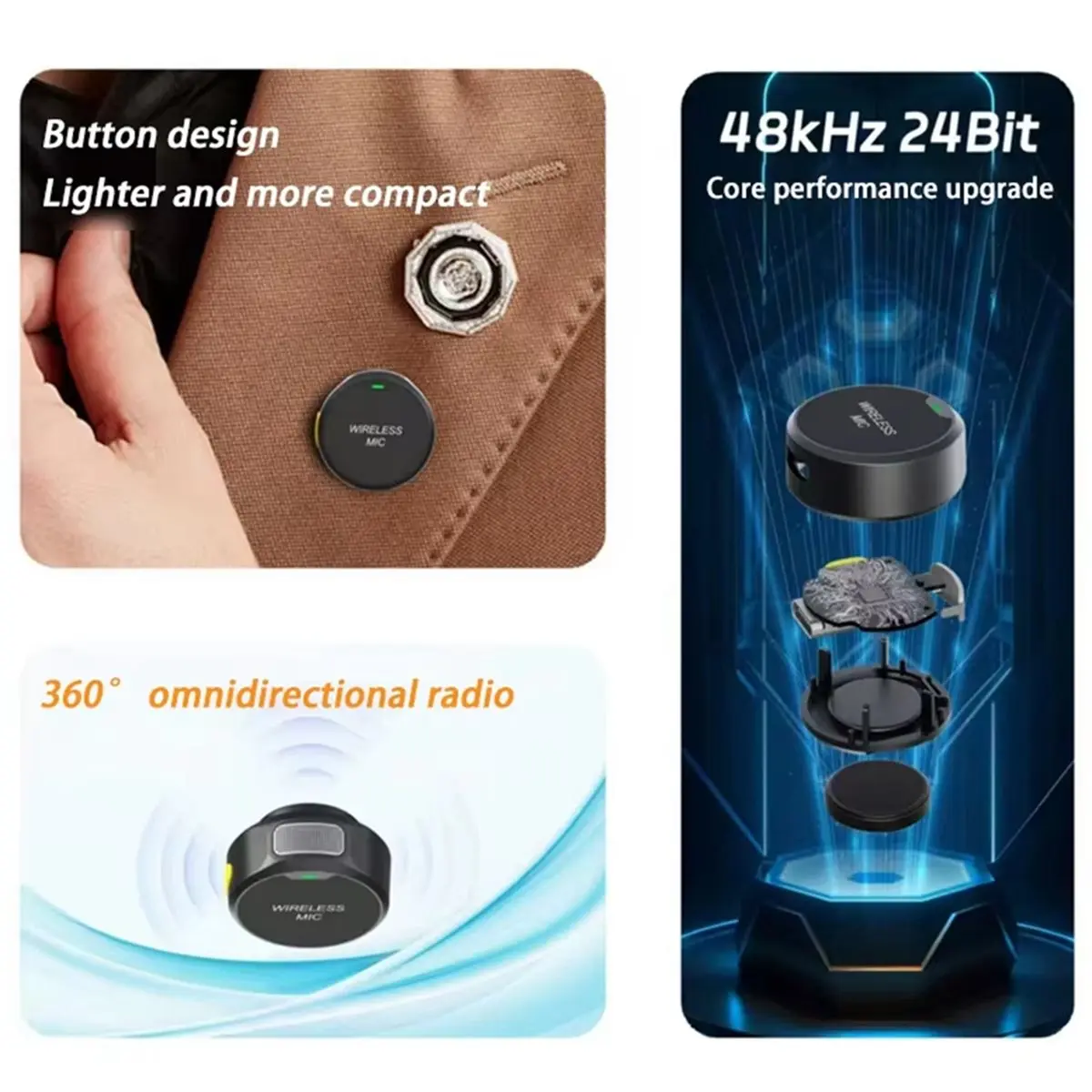 [NEW] Type-C Wireless Lavalier Microphone Outdoor Live Recording Interview Vlog Magnetic Noise Reduction Portable for Phone
