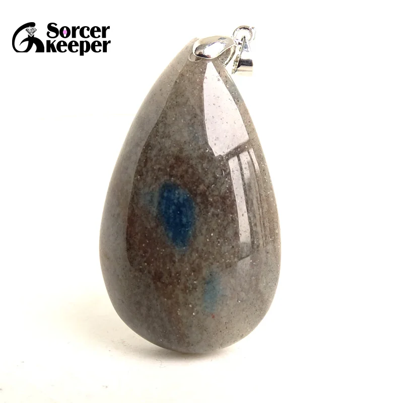 Natural Granite Stone Beads Gray Blue Spot K2 Jasper Pendant For Jewelry Making DIY Crystal Charm Necklaces Accessories BM741