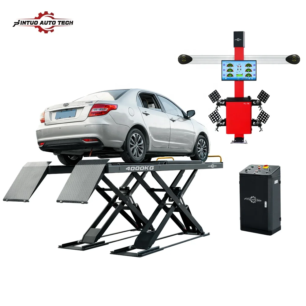 Jintuo Hot Selling Car Lifting Equipment Scissor Lift And Four Wheel Positioner Special Lift