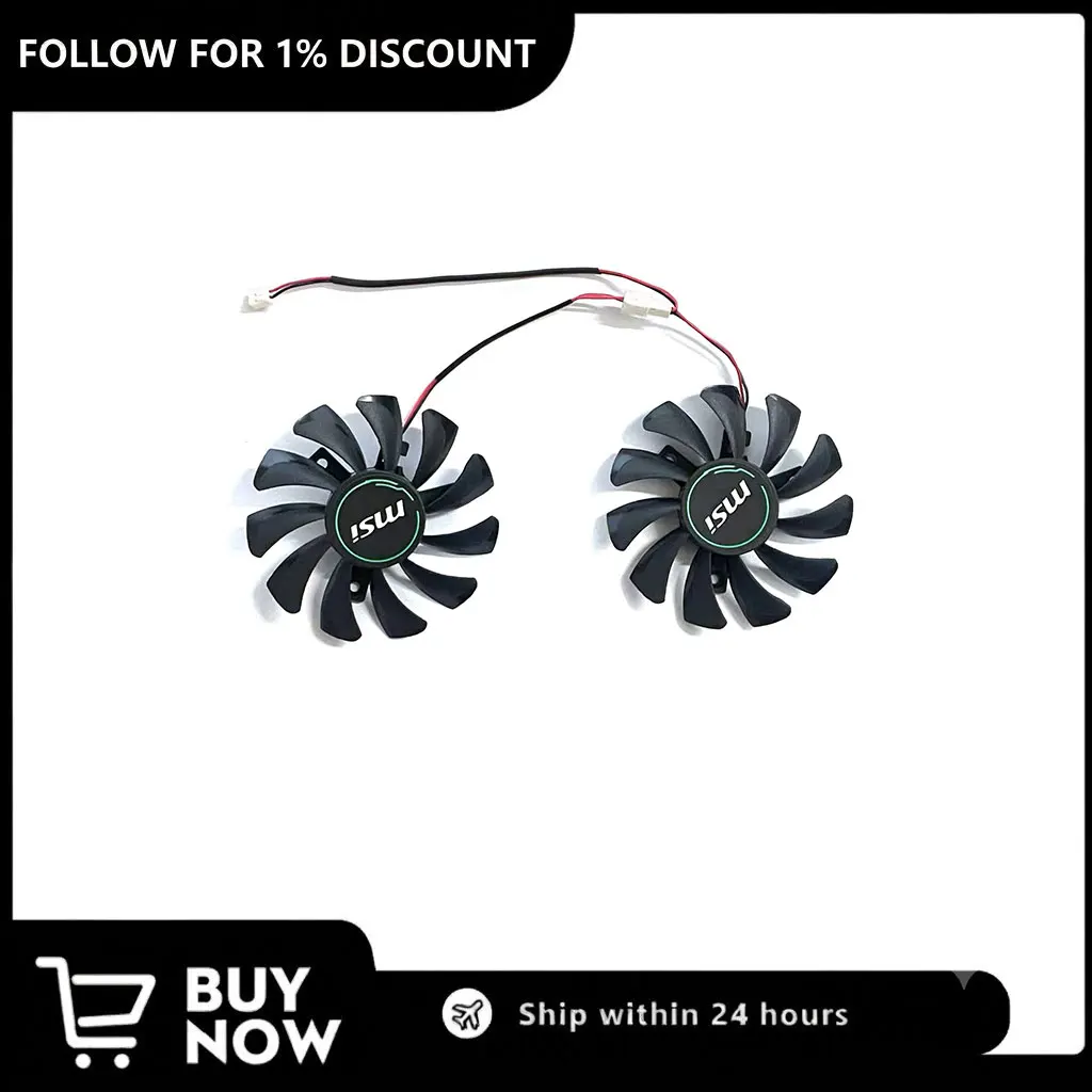 Graphics Card Fan Suitable for MSI GTX1050 1050 Ti 2GT GTX 1650 SUPER VENTUS XS 75MM 2Pin HA8010H12F-Z GPU Fan