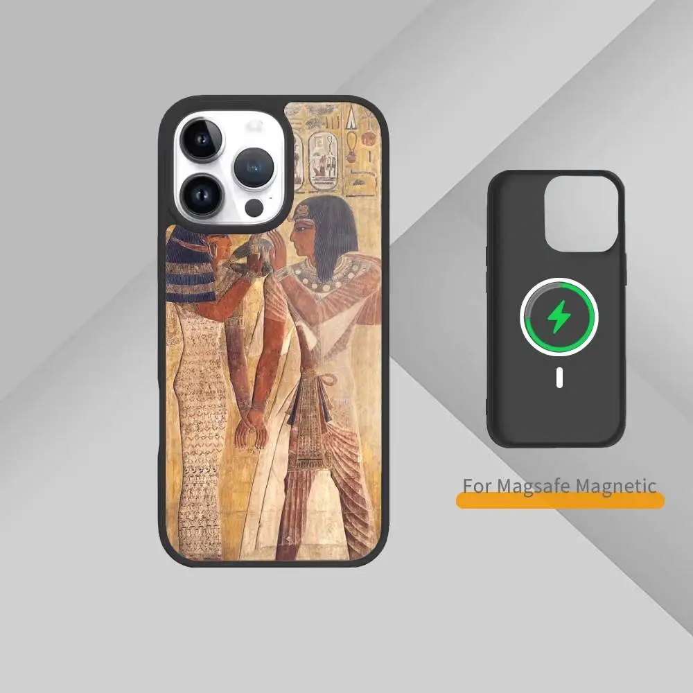 Egypt Pharaoh mural Phone Case For iPhone17,16,15,14,13,12,11 Plus,Pro Max Magnetic Magsafe Wireless Charging #3