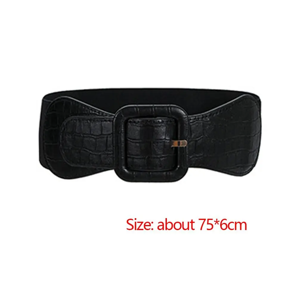 Wide Stretch Waistband Exquisite Casual with Pin Buckle Decoration Belt Solid Color Women Waist Belts