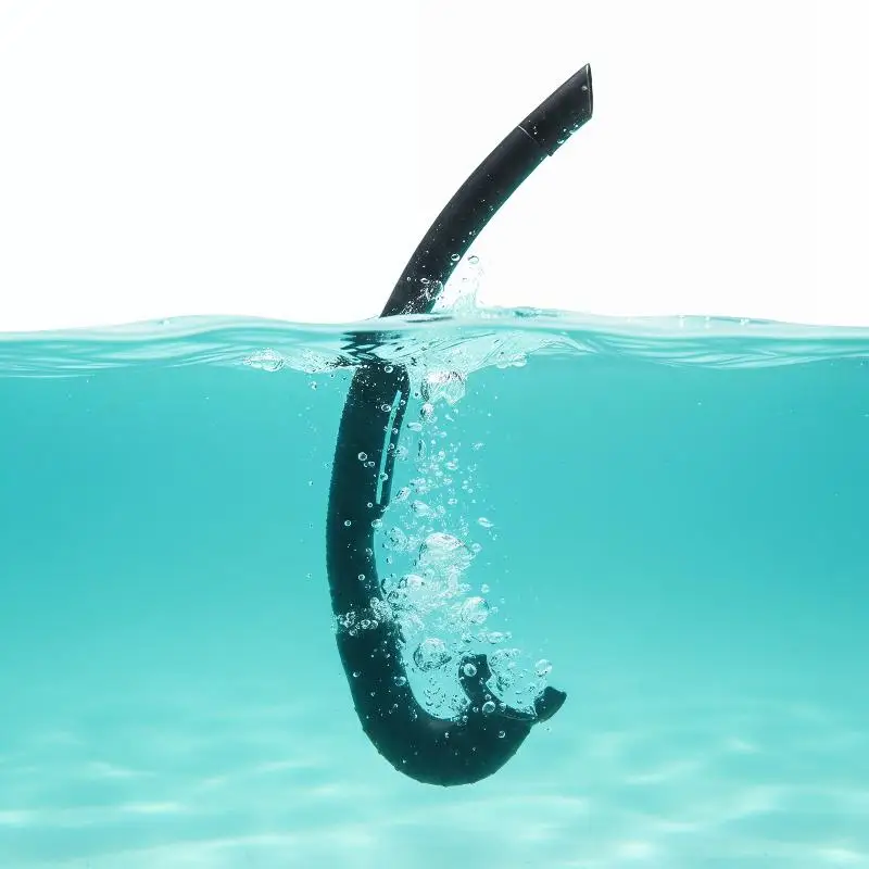 B*Adjustable Floating Snorkel Full Wet Adult Breathing Tube Freediving Training Tools PVC Snorkel Diving Breathing Tube Flexible