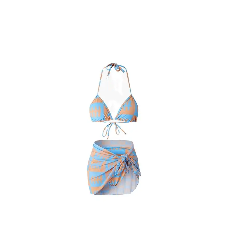 Ensemble de bikini imprimé vintage sexy pour femmes, coussretours de poitrine sans support en acier, vêtements pour femmes, style Ins, fille épicée, mode, nouveau, 2023