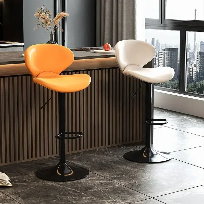 

Modern Simple Bar Chair Household Rotating Backrest Wrought Iron Light Luxury Front Desk Bar High Stool Bar Dining High Chair