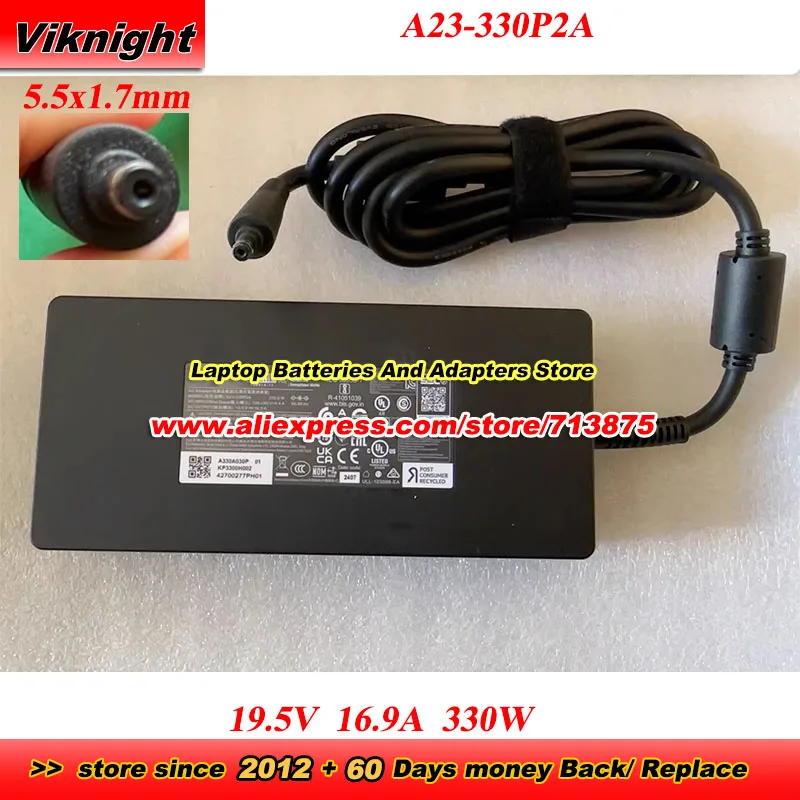 A23-330P2A AC Adapter 19.5V 16.9A 330W A330A040P KP3300H003 Power Supply with 5.5x1.7mm tip Power Adapter