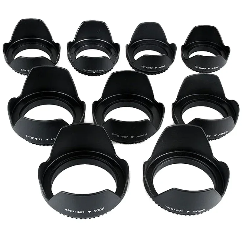 

49mm 52mm 55mm 58mm 62mm 67mm 72mm 77mm Screwed Flower Petal LENS HOOD for Canon Nikon Sony Camera Lens