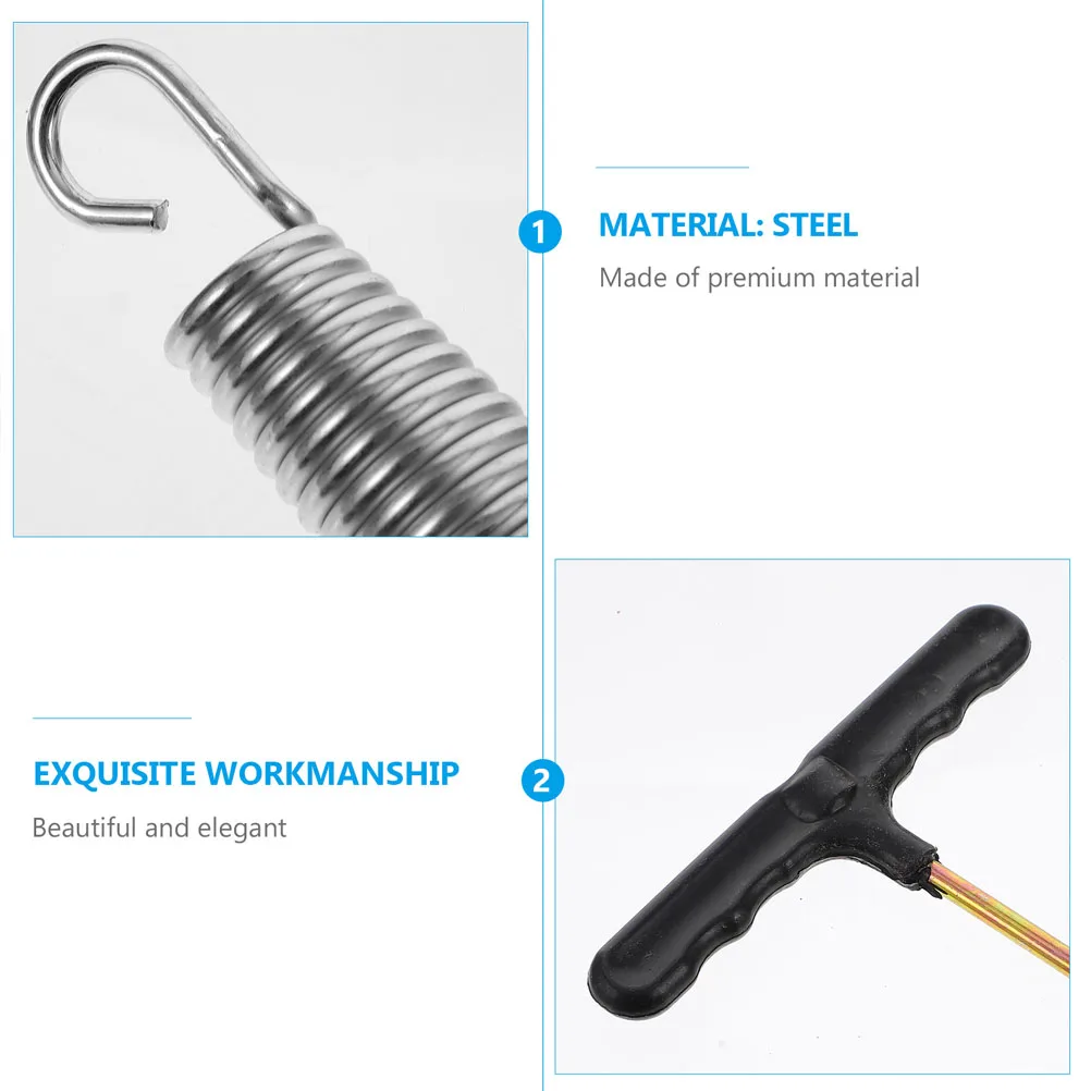 

1 set 1 Set 8-Foot Trampoline Springs Galvanized Steel Wire Extension Spring Outdoor Replacement Sturdy Bounce