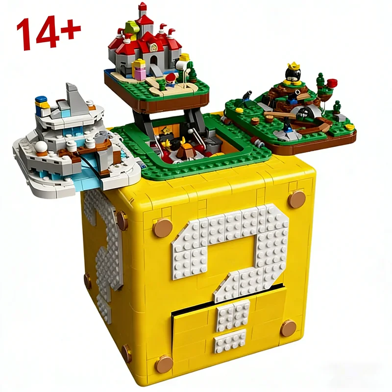 

2026 Горячий 64 вопросительный знак, строительный блок, совместимый 71395, игрушки для мальчиков и девочек, комплект, модель для кирпичей, рождественские подарки для детей