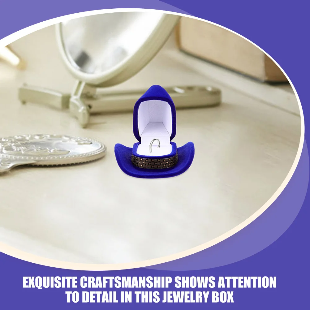 2 قطعة قبعة رعاة البقر صندوق مجوهرات النمط الغربي حلقة عرض حامل لخواتم القلائد أقراط حقيبة للتخزين الزخرفية