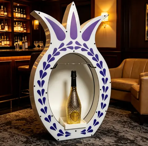 LED Glow Acrylic Bottle Presenter, Barware Vodka Whiskey Tequila Champagne XO VSOP Bottle Glorifier Display Stand
