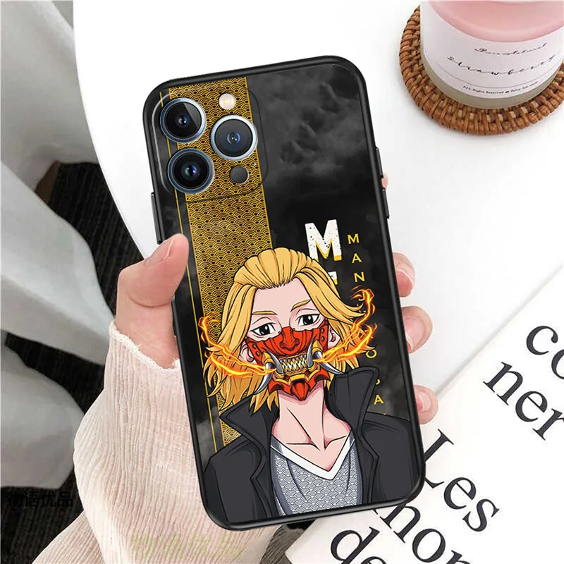 Phone Case for iPhone 16ProMax 14 13 15 Pro Max 12 11 XR SE 7 8 16 Plus Cartoon Tokyo Revengers Soft Black Silicone Cover image 2