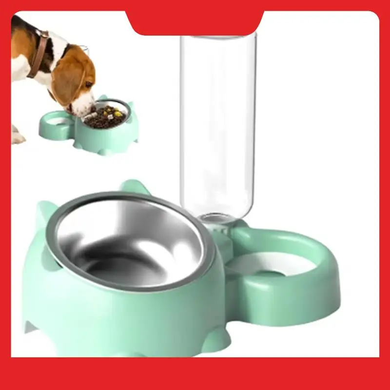 Ensemble de bols à eau, plat incliné à 16 degrés pour chien avec distributeur d'eau, bol amovible pour mangeoire pour animaux de compagnie, bol pour boire et manger des chiens