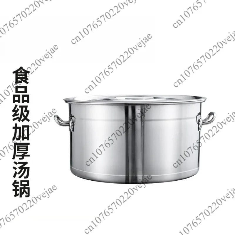 Food Grade Stainless Steel Thickened Soup  Commercial Kitchen Binaural Multifunctional Lid Braised Pot for Gas Stove