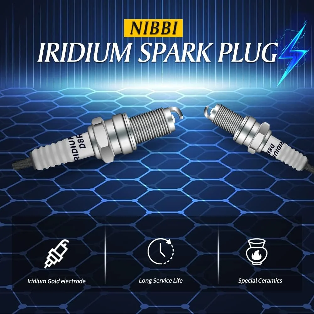 NIBBI D8RIV Iridium-Zündkerze, Offroad-Motorrad-Zündkerzen, passend für Honda SDH125 250 cc, Suzuki, Yamaha, Kawasaki, ZONGSHEN-Motor – Detail 1