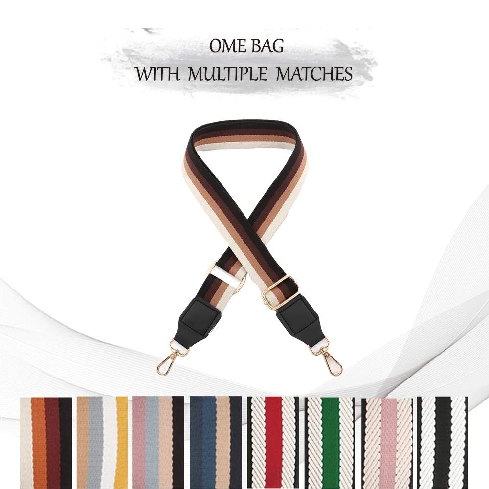 Wide Nylon Canvas Bag Strap para Mulheres, Substituição Crossbody Mochila, Alça de Ombro Ajustável, Acessórios DIY