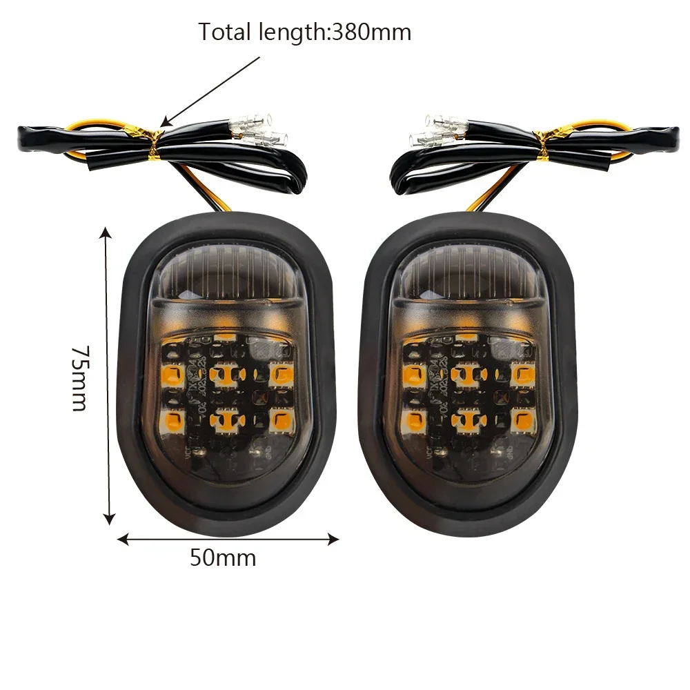 2pcs 12V Motorcycle Turn Signals A Pair 9 LED Motorbike Indicators Blinker Yellow Lighting Flasher Piranha Turn Signal Light