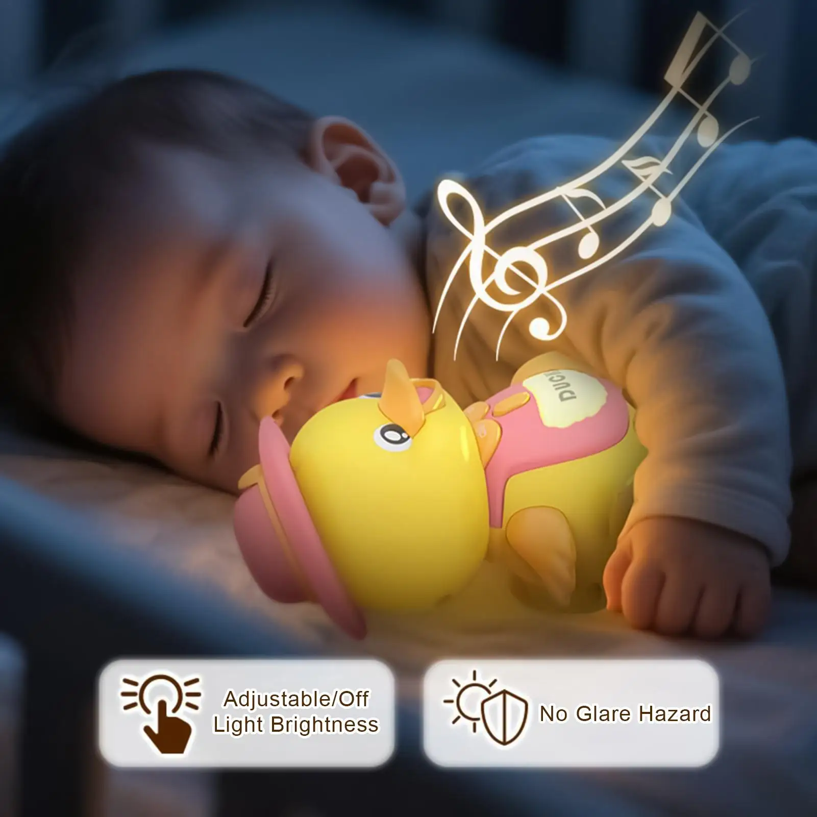 Nuevos juguetes para gatear para bebés, pato magnético para gatear con música ligera, desarrollo interactivo para niños pequeños, regalos de cumpleaños Tummys Time