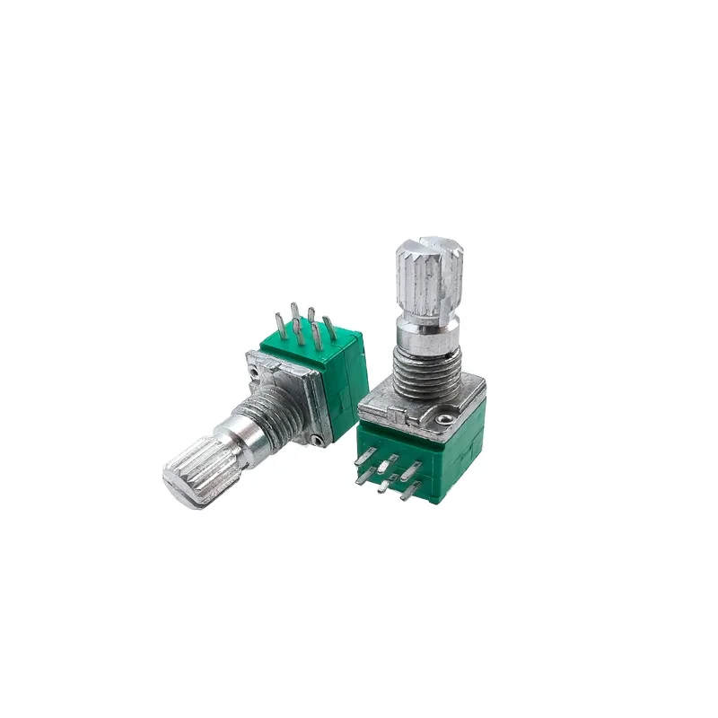 5pcs Precision Dual R09 Dual Channel Potentiometer 6pin B5K B10K B20K B50K B100K B500K Shaft 15mm