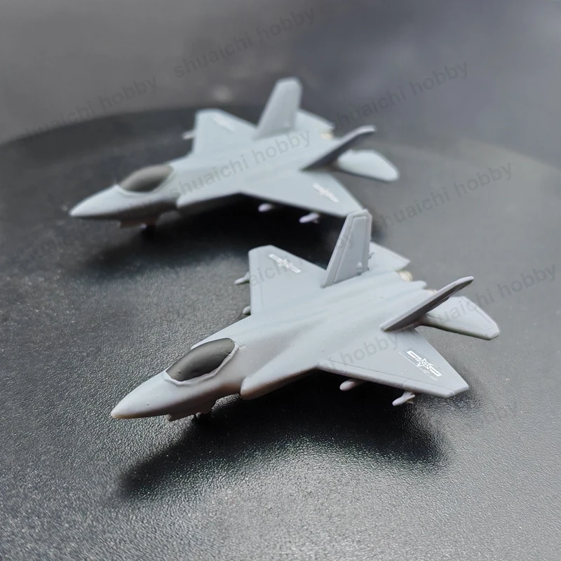 2PCS 1/350 1/400 Scale J-35A Stealth Fighter Colored Model Miniature Shipboard Aircraft Souvenir Gifts DIY Display Decoration