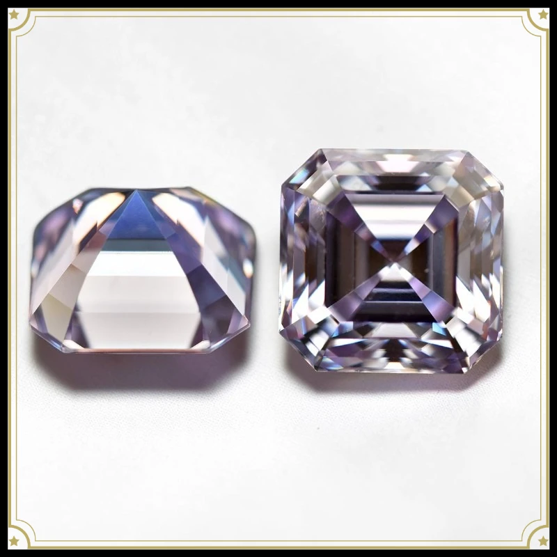 Moissanit-Stein in verschiedenen Farben, Asscher-Schliff, VVS1-Reinheit, loser Edelstein für Schmuck. – Detail 3