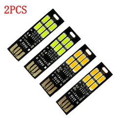 2PCS Portable Mini Double Sided USB LED Light Touch Switch Dimmable Night Lights Laptop PC Car Interior Reading Warm White Lamp