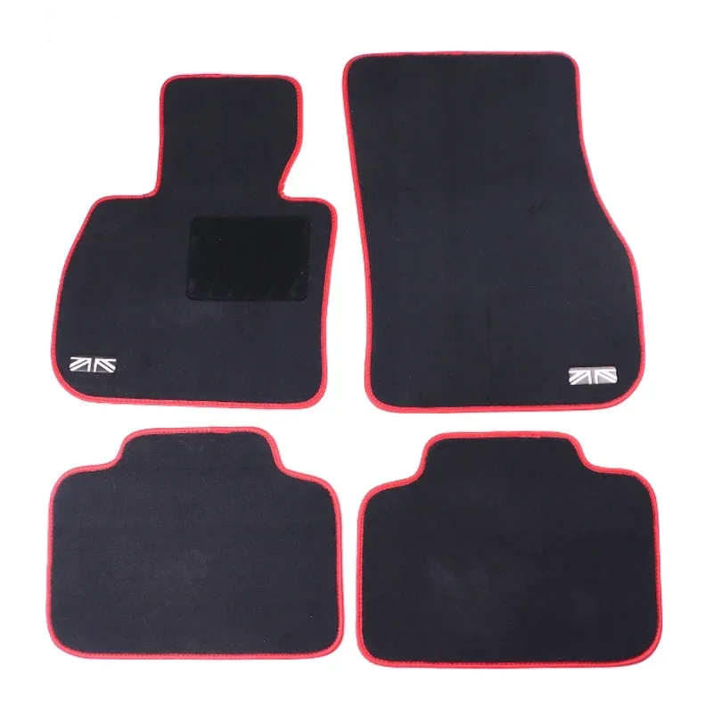 4Pcs/set Custom Made Car Floor Mats Front  Rear Set Union Jack For Mini Cooper 2014-2023 F54 F55 F56 F57 F60 Countryman Clubman