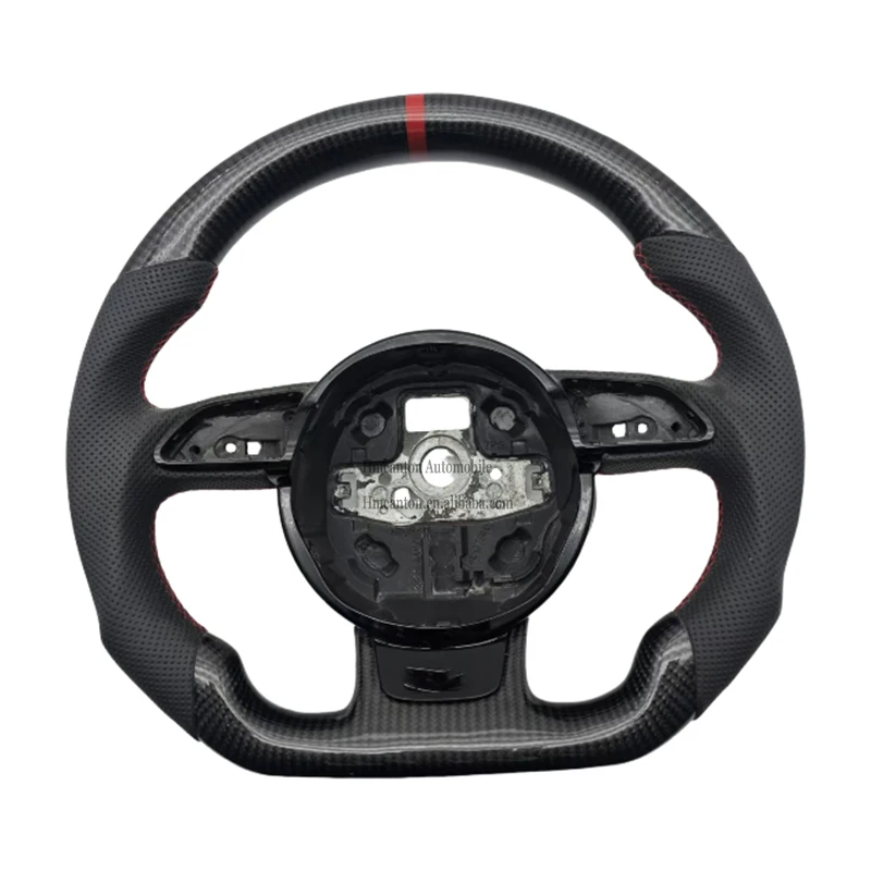

Высококачественный перфорированный кожаный руль из углеродного волокна для Audi A3 A4 A5 A6L A8 Q3 Q4 Q5 Q5 Q7 Q8 TT B9 Автомобильный руль