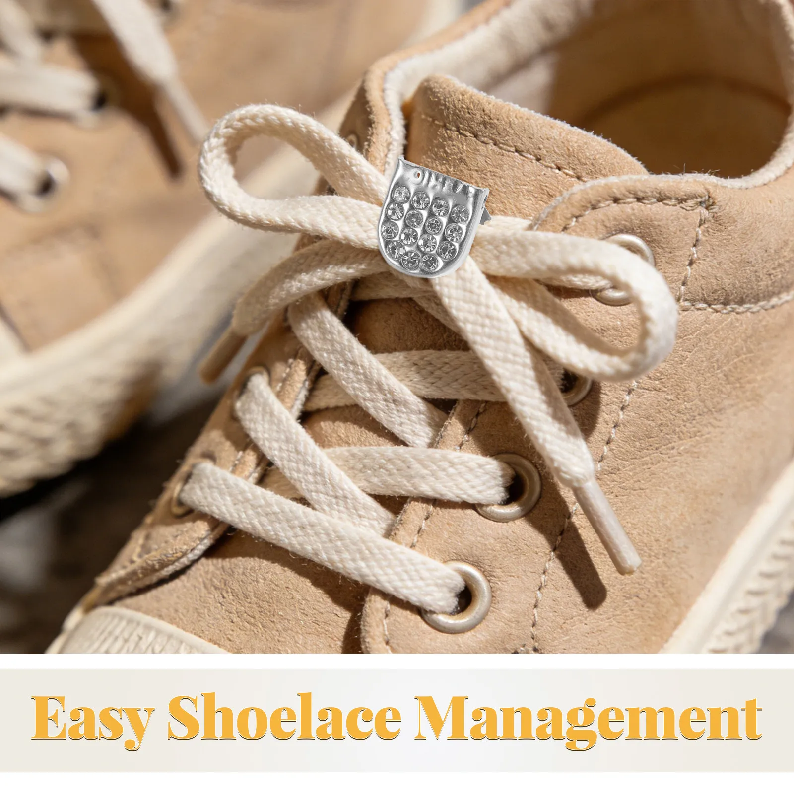 40Pcs Shoe Lace Capsule Rhinestone Embedded Metal Buckle No Tie Shoelace Lock Press Down Fastener for Kids Seniors Trainers