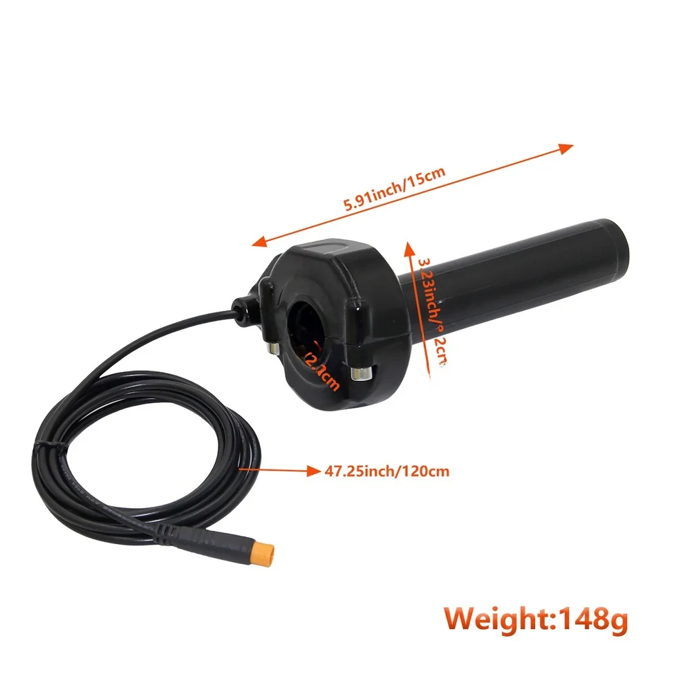 Electric Bicycle Throttle for Ridstar Q20 Fully Rotatable Adjustable Grip Lightweight 148g Waterproof Aluminum Black 12.5x6.5cm