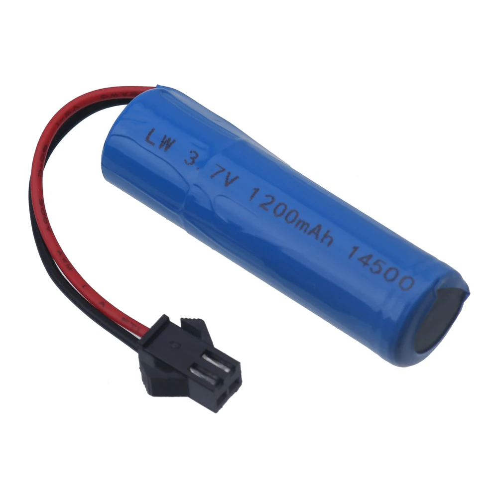 14500 3.7v 1200mah Bateria Lipo Recarregável SM plug Para RC Stunt Dump Car JJRC C2 D828 RC Peças de carro com carregador