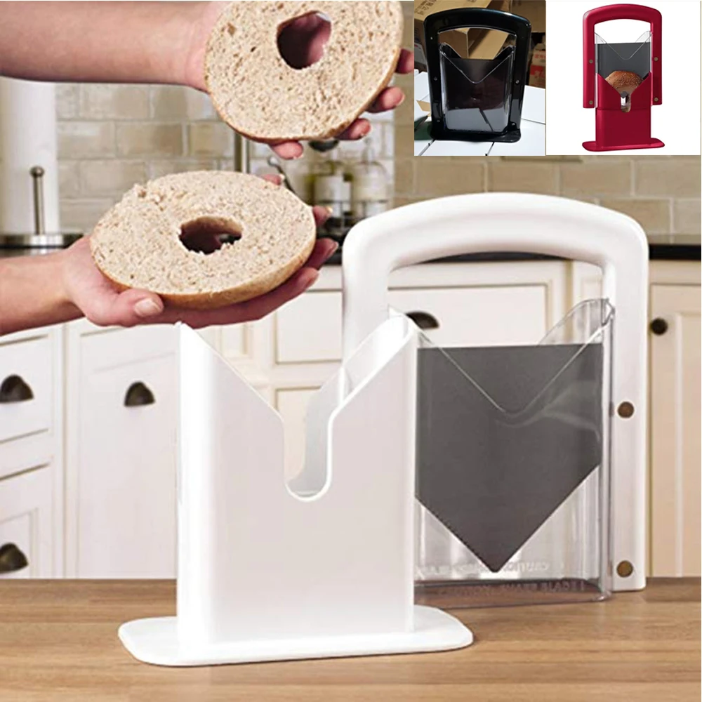 

New Kitchen Bagel Guillotine Slicer Bagel Slicer Baking Tools Household Bread Cutter Rack Toast Slicer Aid Baking Mold Bakeware