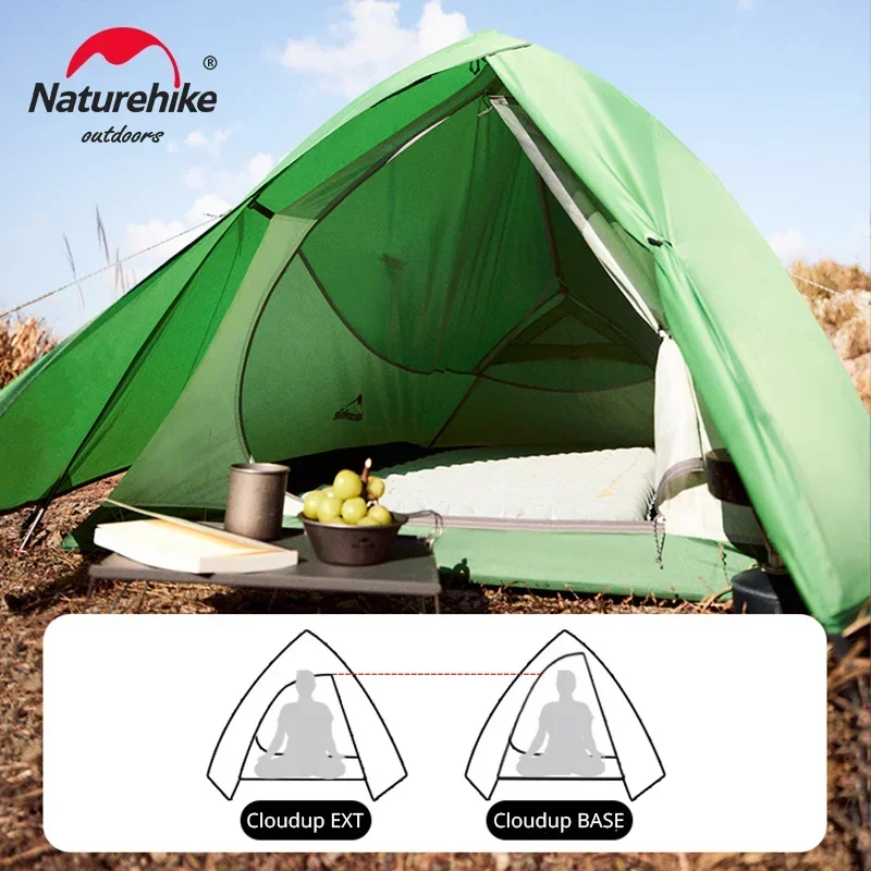 Naturehike Cloud Up BASE Tent 1-2 People 210T Ultralight Waterproof PU3000+ Outdoor Camping Hiking Trekking Portable Sun Shelter