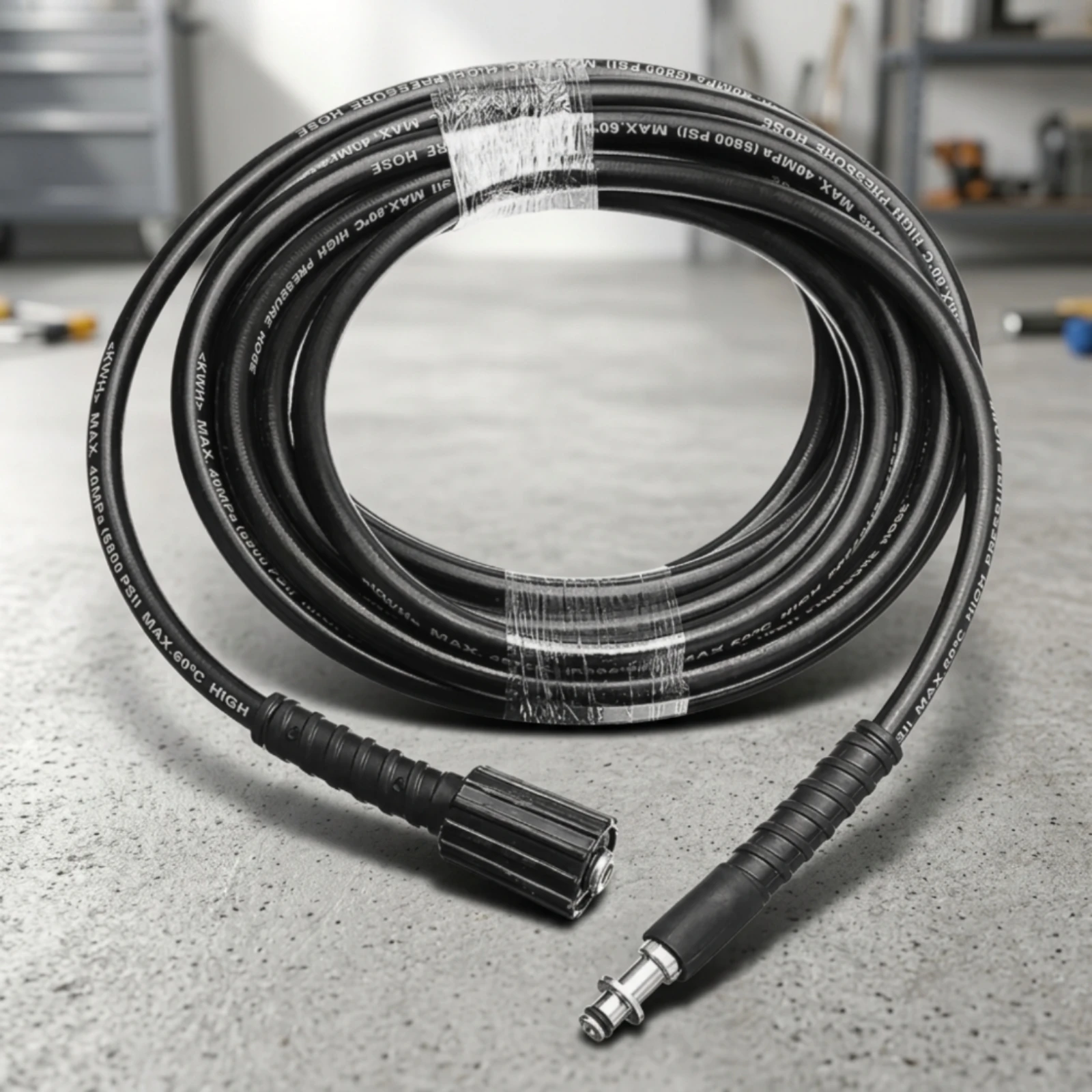 High-Pressure Washer Hose Industry Grade Pressure Washer Hose with Threaded Fittings Extension Flexible for Homeowners