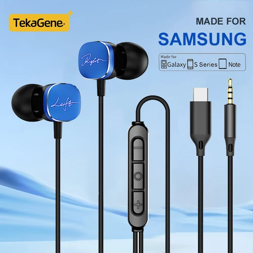 Para Samsung tipo C auriculares con cable sonido Dolby con micrófono 3,5 MM auriculares internos para iPhone 16 Galaxy S25 S24 S23 S22 Accesorios